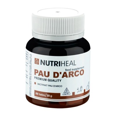 Nutriheal. "Pau D'Arco (Пау Д'Арко) - Экстракт из внутреннего слоя коры муравьиного дерева" 100% Органический. Антипаразитарное и антигрибковое действие. ЖКТ. Иммунитет. 60 табл. по 500 мг.